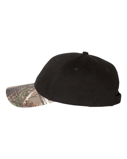 Kati Solid Crown with Camo Bill Cap LC25 #color_Black/ Realtree AP