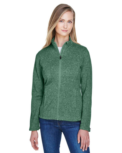 Devon & Jones Women's Bristol Full-Zip Sweater Fleece Jacket DG793W #colormdl_Forest Heather