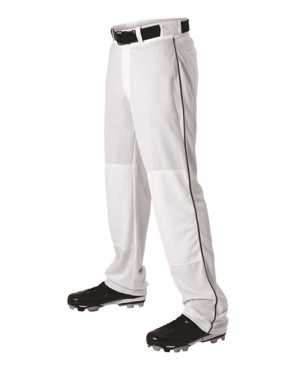 Alleson Athletic Youth Baseball Pants With Braid 605WLBY #color_White/ Black