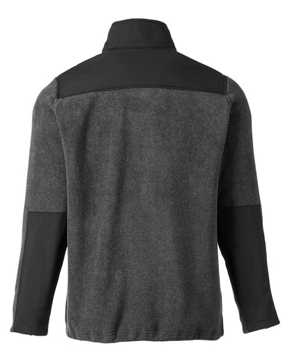 CORE365 Men's Journey Summit Hybrid Full-Zip CE890 #color_Heather Charcoal/ Black