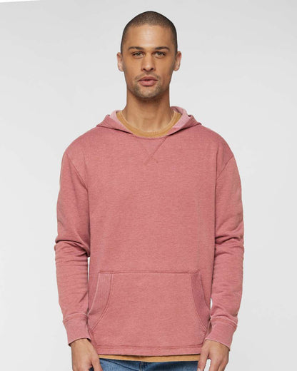 LAT Unisex Vintage Wash Fleece Hoodie Sweatshirt 6936 #colormdl_Washed Rouge