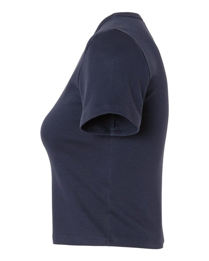 American Apparel Women's Baby Rib Cropped Tee BR210 #color_Navy