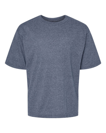 M&O Youth Gold Soft Touch T-Shirt 4850 #color_Heather Navy