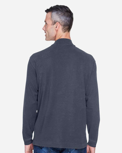 Devon & Jones Unisex Sueded Jersey Mock Neck T-Shirt D420 #colormdl_Navy