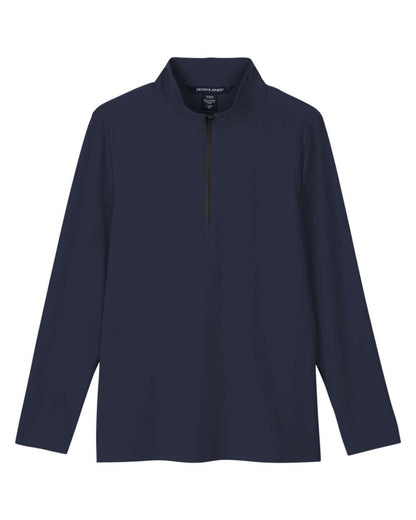 Devon & Jones Women's CrownLux Performance® Windsor Welded Quarter-Zip Pullover DG410W #color_Navy