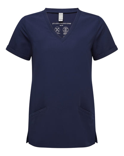 Onna Women's Invincible V-Neck Stretch Scrub Top NN310 #color_Navy