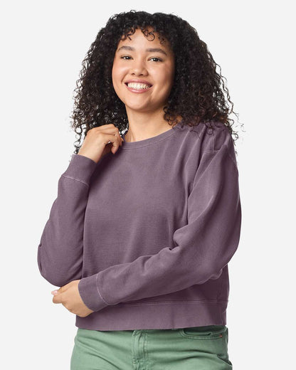 Comfort Colors Women's Garment-Dyed Mid-Length Crewneck Sweatshirt 1566L #colormdl_Dusk