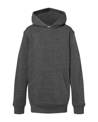 J. America Youth Triblend Fleece Hooded Sweatshirt 8880 #color_Black Triblend