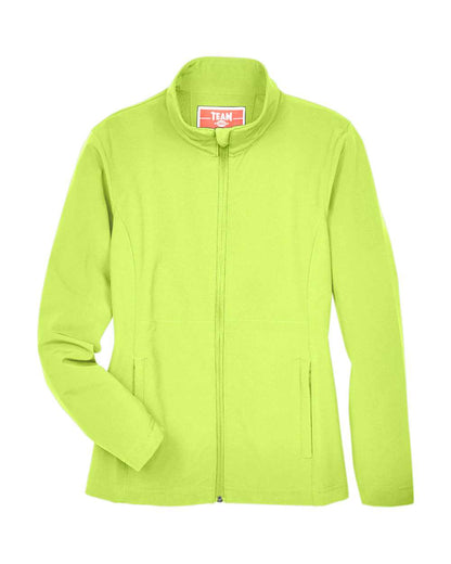 Team 365 Women's Leader Soft Shell Jacket TT80W #color_Safety Yellow