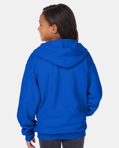 Hanes Youth EcoSmart® Full-Zip Hooded Sweatshirt P480 #colormdl_Deep Royal