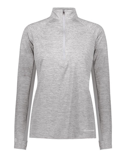 Holloway Women's Electrify CoolCore® Quarter-Zip Pullover 222774 #color_Athletic Grey Heather
