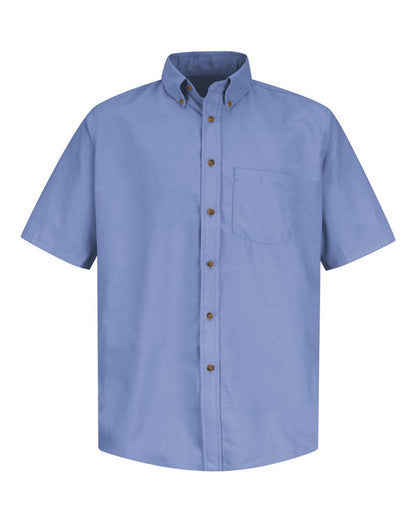 Red Kap Men's Tall Poplin Short Sleeve Dress Shirt SP80T #color_Light Blue
