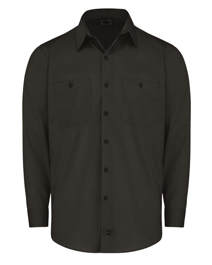 Dickies Men's Tall Industrial Worktech Ventilated Long Sleeve Work Shirt LL51T #color_Black