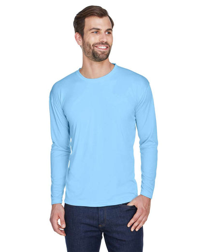 UltraClub Men's Cool & Dry Sport Long Sleeve Performance Interlock T-Shirt 8422 #colormdl_Columbia Blue
