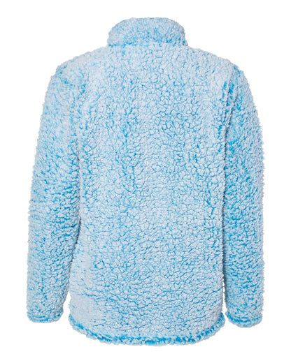 J. America Women’s Epic Sherpa Quarter-Zip Pullover 8451 #color_Sapphire Heather
