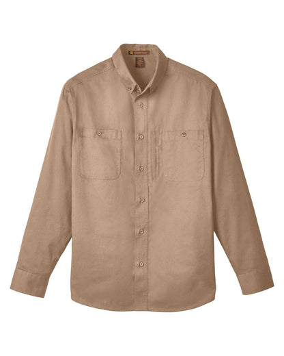 Harriton Men's Advantage IL Workshirt M585L #color_Khaki