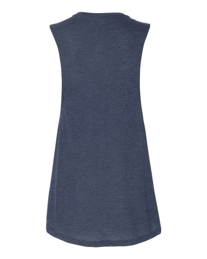 BELLA + CANVAS Women's Flowy Scoop Muscle Tank 8803 #color_Heather Navy