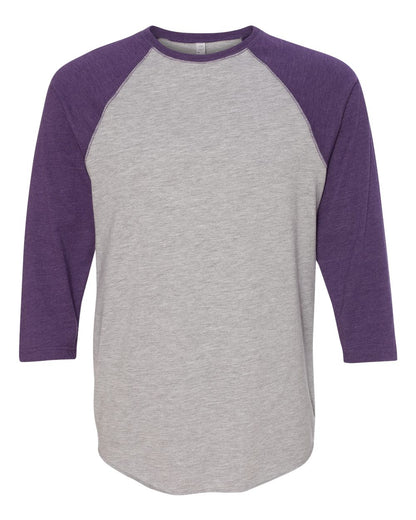 LAT Men's Baseball Fine Jersey Three-Quarter Sleeve Tee 6930 #color_Vintage Heather/ Vintage Purple