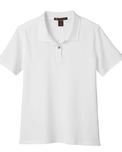 Harriton Women's Cotton Polo M200W #color_White