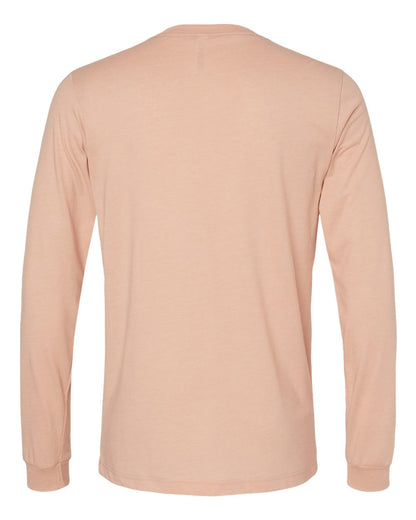 BELLA + CANVAS Heather CVC Long Sleeve Tee 3501CVC #color_Heather Peach