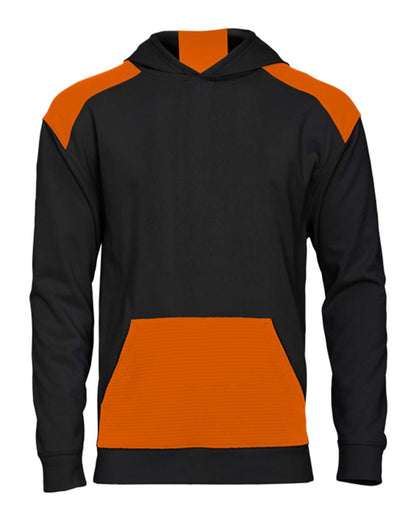 Badger Youth Breakout Performance Fleece Hooded Sweatshirt 2440 #color_Black/ Safety Orange