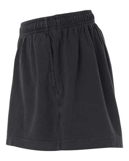 BELLA + CANVAS Women's Garment-Dyed Shorts 6824GD #color_Washed Black