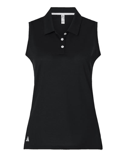 Adidas Women's Ottoman Sleeveless Polo A1005 #color_Black
