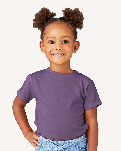 BELLA + CANVAS Toddler Jersey Tee 3001T #colormdl_Heather Team Purple