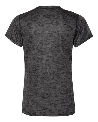 Badger Women's Tonal Blend V-Neck T-Shirt 4175 #color_Black Tonal Blend