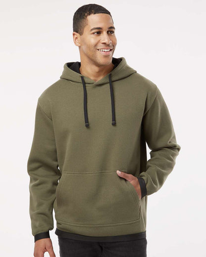 LAT Unisex The Statement Fleece Hoodie Sweatshirt 6996 #colormdl_Military Green/ Black