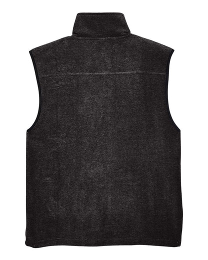 Harriton Unisex Fleece Full-Zip Vest M985 #color_Black