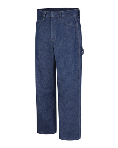 Bulwark Flame Resistant Pre-Washed Denim Dungaree PEJ8 #color_Blue Denim - 32I