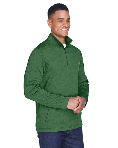 Devon & Jones Men's Newbury Mélange Fleece Quarter-Zip Pullover DG798 #colormdl_Forest Heather