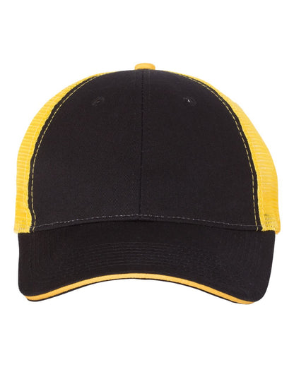Valucap Sandwich Trucker Cap S102 #color_Black/ Gold