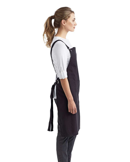 Artisan Collection by Reprime Cross Back Barista Bib Apron RP129 #colormdl_Black