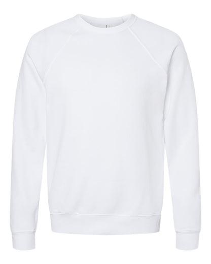 BELLA + CANVAS Unisex Sponge Fleece Raglan Crewneck Sweatshirt 3901 #color_White