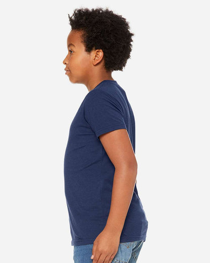 BELLA + CANVAS Youth Triblend Tee 3413Y #colormdl_Solid Navy Triblend