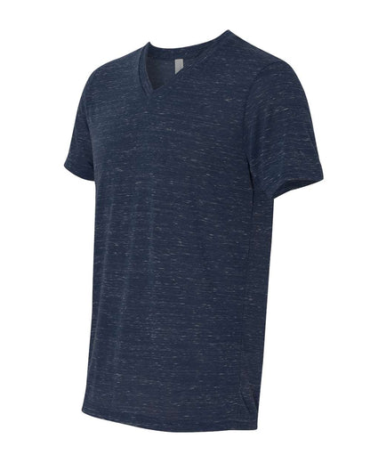 BELLA + CANVAS Textured Jersey V-Neck Tee 3655 #color_Navy Marble