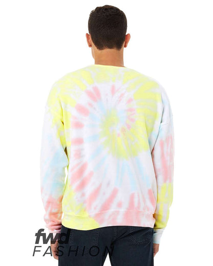 BELLA + CANVAS FWD Fashion Tie-Dyed Crewneck Sweatshirt 3945RD #color_Rainbow Pastel