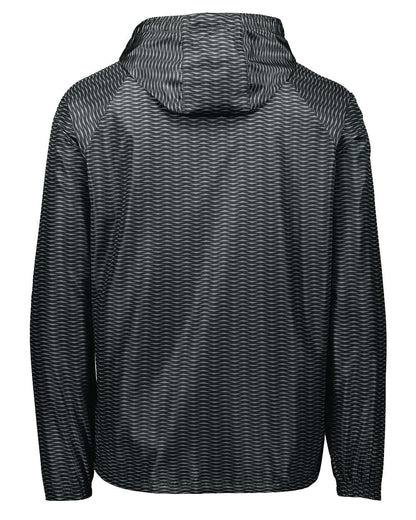 Holloway Men's Range Hooded Packable Quarter-Zip Jacket 229554 #color_Black