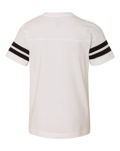 LAT Youth Football Fine Jersey Tee 6137 #color_White Solid/ Black