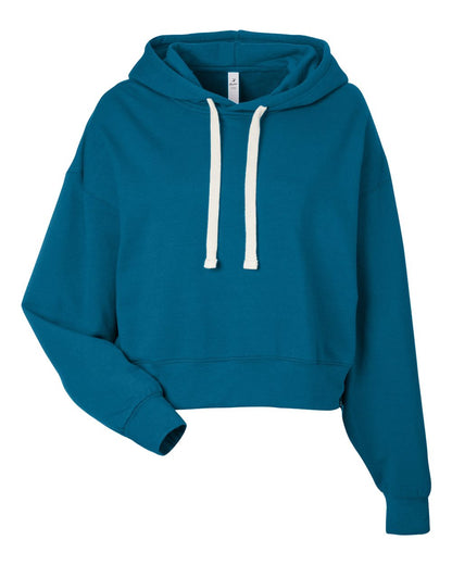 Glyder Women's Vintage Oversized Cropped Hooded Sweatshirt PDP1725 #color_Moroccan Blue