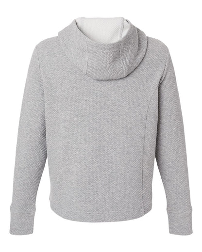 North End Women's Spirit Textured Hooded Pullover NE729W #color_Platinum Heather