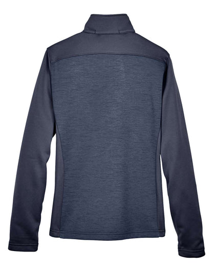 Devon & Jones Women's Newbury Colorblock Mélange Fleece Full-Zip Jacket DG796W #color_Navy/ Navy Heather
