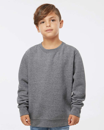 LAT Youth Elevated Fleece Crewneck Sweatshirt 2225 #colormdl_Granite Heather