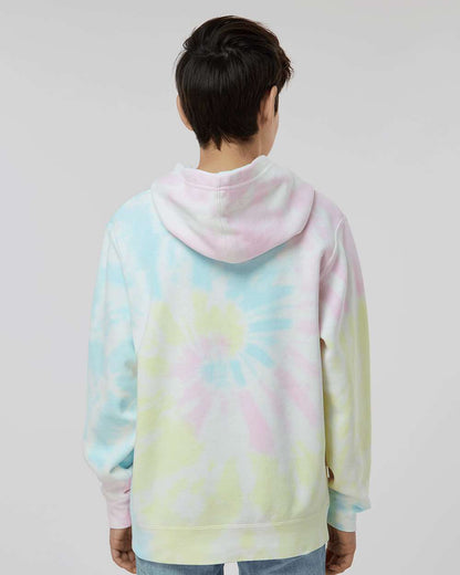 Independent Trading Co. Youth Midweight Tie-Dyed Hooded Sweatshirt PRM1500TD #colormdl_Tie Dye Sunset Swirl