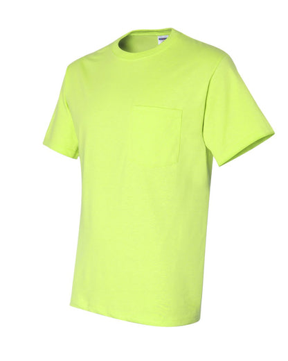 JERZEES Unisex Dri-Power® 50/50 Pocket T-Shirt 29MPR #color_Safety Green