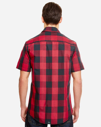 Burnside Men's Buffalo Plaid Short Sleeve Shirt 9203 #colormdl_Red/ Black