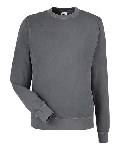 J. America Unisex Pigment-Dyed Fleece Crewneck Sweatshirt 8731 #color_Lead