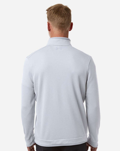Under Armour Men's Storm Sweater Fleece Quarter-Zip Pullover 1383256 #colormdl_Steel/ White